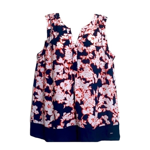 TOMMY HILFIGER, NWOT, WOMENS SLEEVELESS TOP IN NAVY, WHITE & RED. SIZE S/P - Picture 1 of 8